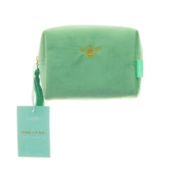 Summer Bee Boxy Make-Up Bag - Small -Care Product Store DC0038GR Velvet Bee Boxy Make up Bag Small 2CMYK 300 DPI800x800px 11dd96daa3fc8c5e1119bc3ea0940038