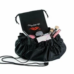 Donna May London Signature Lay-Flat Drawstring Makeup Bag - Black -Care Product Store Donna May signature black 2 11dd96daa3fc8c5e1119bc3ea0940038