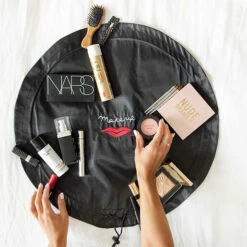 Donna May London Signature Lay-Flat Drawstring Makeup Bag - Black -Care Product Store Donna May signature black 11dd96daa3fc8c5e1119bc3ea0940038