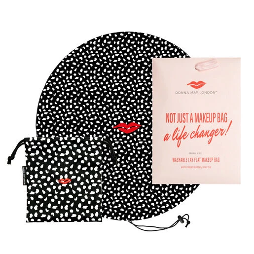 Donna May London Black & White Animal Print Drawstring Makeup Bag 3 Donna May London Black & White Animal Print Drawstring Makeup Bag